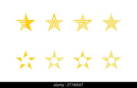 Sammlung abstrakter Sternform mit grafischer Vektorillustration im geometrischen Linienstil. Symbol , Symbol, kreativ. Stock Vektor