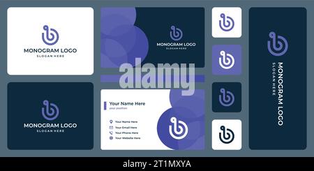Monogramm des Anfangsbuchstaben B Logo Design Vorlage Design Grafik Vektor Illustration. Symbol, Symbol, Kreativ. Stock Vektor