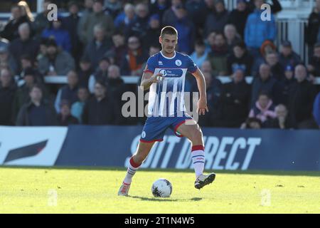 Zak Johnson von Hartlepool United während des Spiels der vierten Qualifikationsrunde des FA Cup zwischen Hartlepool United und Chester im Victoria Park, Hartlepool am Samstag, den 14. Oktober 2023. (Foto: Mark Fletcher | MI News) Credit: MI News & Sport /Alamy Live News Stockfoto