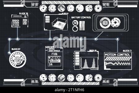 Digital Radar Screen.Radar HUD Display.High-Tech Radar Graphics Stock Vektor