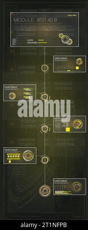 Futuristische HUD-Elemente mit digitaler Datenanzeige. Stock Vektor