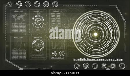 Sci-Fi Radar Dashboard Management Stock Vektor