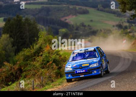 Ambert, Frankreich. Oktober 2023. 202 DELATTRE Olivier, DELATTRE Olivier, Peugeot 106 N2, Aktion beim Finale de la Coupe de France des Rallyes Ambert 2023, vom 12. Und 14. Oktober 2023 in Ambert, Frankreich - Foto Damien Saulnier/DPPI Credit: DPPI Media/Alamy Live News Stockfoto