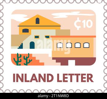 Inlandbrief, Postpoststempel Stock Vektor