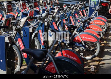 Leihfahrräder in Westminster, London, Großbritannien Stockfoto