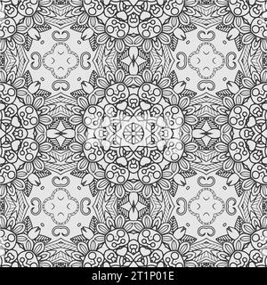 Vektor-Färbung grammatikalisches Blumenmuster Design Stock Vektor