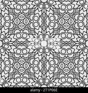 Vektor-Färbung grammatikalisches Blumenmuster Design Stock Vektor