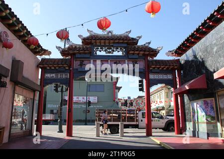 Chinatown Plaza Los Angeles IST EIN kunstvoller architektonischer Eingang Stockfoto