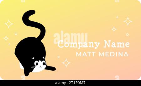 Firmenname auf Visitenkarte, süßer Katzenvektor Stock Vektor