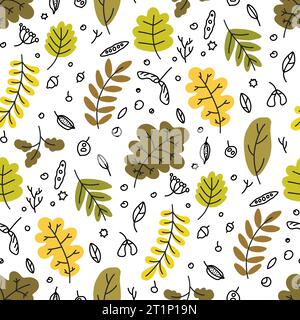 Herbstlaub und Laubmuster Stock Vektor