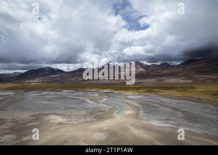 Luftaufnahme der Salinen in Arequipa, Peru Stockfoto