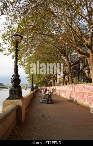 London, Großbritannien: 16. September 2023: Albert Embankment ist Teil des Flussufers an der Südseite der Themse im Zentrum Londons Stockfoto