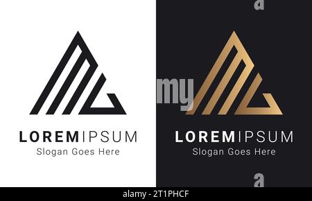 Luxuriöses Initial MV- oder VM-Monogramm-Logo mit Textbuchstaben Stock Vektor