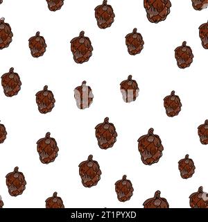 Hand gezeichnetes nahtloses Vektor-Muster mit Tannenzapfen Stock Vektor