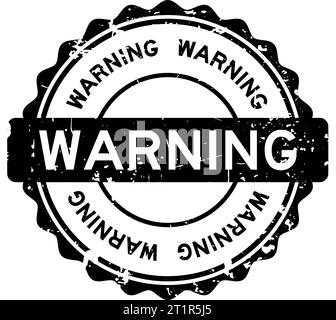 Schwarzes Warnwort, runder Gummisiegelstempel auf weißem Hintergrund Stock Vektor