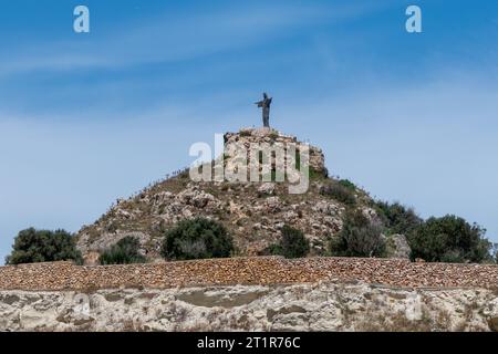 Gozo, Malta, 3. Mai 2023. Die Christus-Erlöser-Statue wurde als Erlöser-Statue auf Corcovado in der Nähe von Rio de Janeiro entworfen. Stockfoto