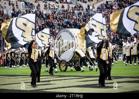 West Lafayette, Indiana, USA. Oktober 2023. Die Marschkapelle der Purdue University. Die Ohio State University besiegt die Purdue University 41-7 im Ross-Ade Stadium. (Kindell Buchanan/Alamy Live News) Stockfoto