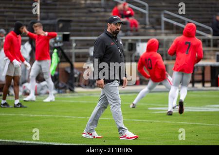 West Lafayette, Indiana, USA. Oktober 2023. Ohio State Head Football Coach Ryan Day. Die Ohio State University besiegt die Purdue University 41-7 im Ross-Ade Stadium. (Kindell Buchanan/Alamy Live News) Stockfoto