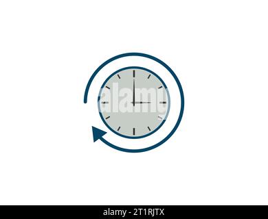 Überstunden, Symbol Zeit. Vektorillustration. Stock Vektor