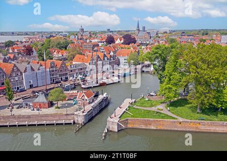 Aerail aus der traditionellen Stadt Hoorn in den Niederlanden Stockfoto