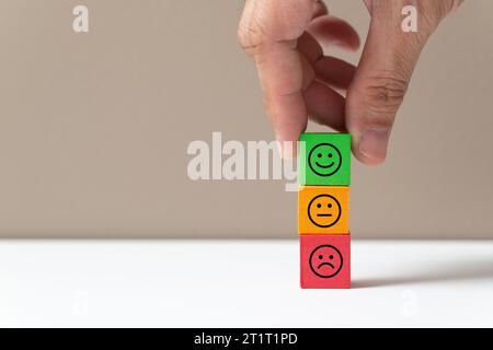 Konzepte zur Bewertung des Kundendienstes und zur Zufriedenheitsumfrage Stockfoto