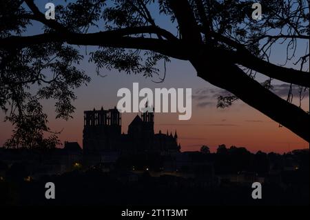 Kathedrale von Leon am frühen Morgen, Frankreich Stockfoto