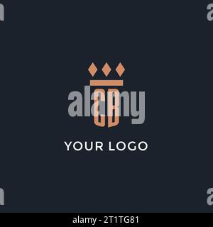 CB-Logo Initial mit Säulen-Symbol-Design, luxuriöses Monogramm-Logo für Anwaltskanzlei und Anwaltsvektorgrafik Stock Vektor