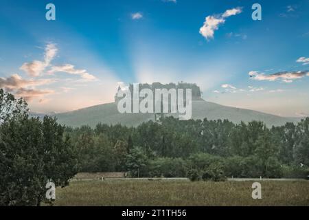 Die Crete Senesi Landschaft in der Toskana, Italien Stockfoto