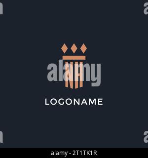 NH-Logo Initial mit Säulen-Symbol-Design, luxuriöses Monogramm-Logo für Anwaltskanzlei und Anwaltsvektorgrafik Stock Vektor