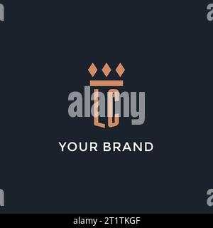 LC-Logo Initial mit Säulen-Symbol-Design, luxuriöses Monogramm-Logo für Anwaltskanzlei und Anwaltsvektorgrafik Stock Vektor