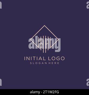 Initialen HH-Logo-Monogramm mit rechteckigem Design Vektorgrafik Stock Vektor