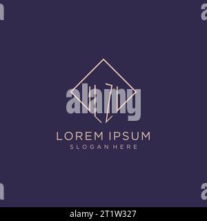 Initialen LZ-Logo-Monogramm mit rechteckigem Design Vektorgrafik Stock Vektor