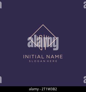 Initialen DV-Logo-Monogramm mit rechteckigem Design Vektorgrafik Stock Vektor
