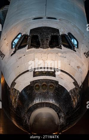 Nahaufnahme des Cockpits eines Space Shuttle Stockfoto