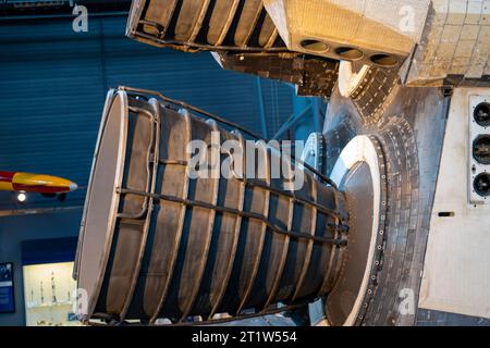 Nahaufnahme der Space Shuttle-Motoren Stockfoto