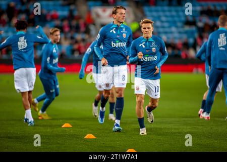 Oslo, Norwegen, 15. Oktober 2023 der Norweger Martin Ødegaard vor dem Qualifikationsspiel zur EM 2024 zwischen Norwegen und Spanien im Ullevål-Stadion in Oslo. Quelle: Frode Arnesen/Alamy Live News Stockfoto