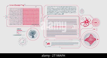 SCI-fi-Schnittstelle des Datendekodierungsprogramms. Stock Vektor