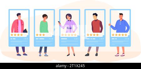 Feedback der Mitarbeiter. Recruiting Kandidaten Konzept, Arbeitsumfrage Einstellung digitaler Service, beste Kundenqualität Job Bewerber Forschung, Kundenmeinung HR Empathie Vektor Illustration des Feedback-Kontos Stock Vektor
