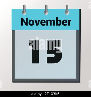 Tag im Kalender, Vektorbildformat, 15. November Stock Vektor