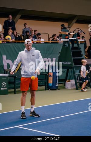 Stockholm, Schweden. Oktober 2023. Stockholm, Kungliga tennishallen, Kindertag. Leo Borg Credit: Daniel Bengtsson/Alamy Live News Stockfoto