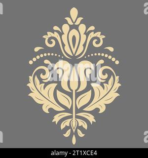 Orientalisches Muster mit goldenen Arabesken und Blumenelementen. Traditionelles klassisches goldenes Ornament. Vintage-Muster mit Arabesken Stockfoto
