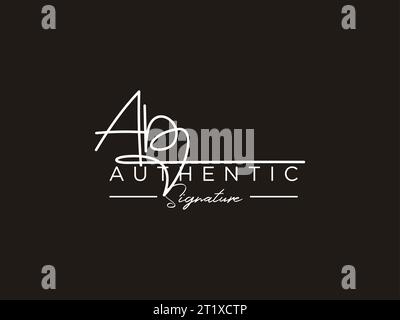 Ab Signature Logo Template Vector. Stock Vektor