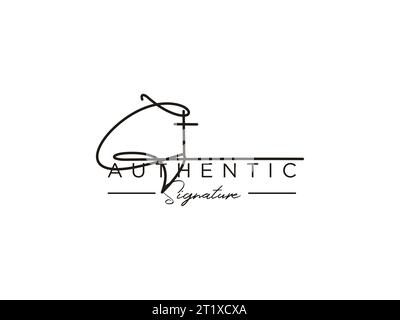 Vektor für CT-Signatur-Logo-Vorlage. Stock Vektor