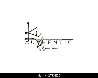 Vektor für die KY-Signature-Logo-Vorlage. Stock Vektor