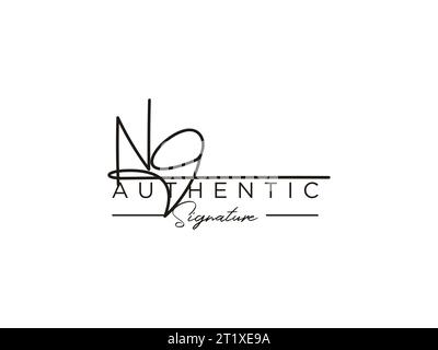 KEIN Vektor für Signature-Logo-Vorlage. Stock Vektor
