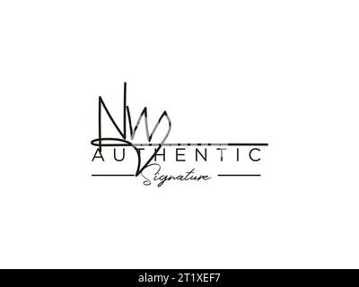 Vektor für die Vorlage für das NW-Signature-Logo. Stock Vektor