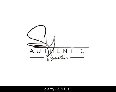 VEKTOR der SU-Signatur-Logo-Vorlage. Stock Vektor