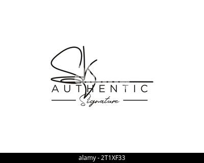 SK Signature Logo-Vorlage Vektor. Stock Vektor