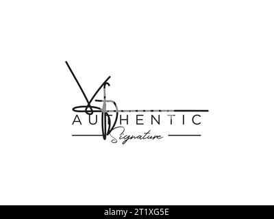 VF-Signatur-Logo-Vorlage Vektor. Stock Vektor