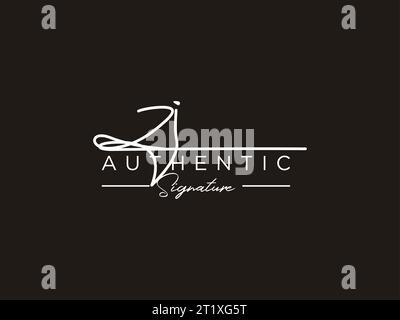 VEKTOR für DIE ZI-Signatur-Logo-Vorlage. Stock Vektor